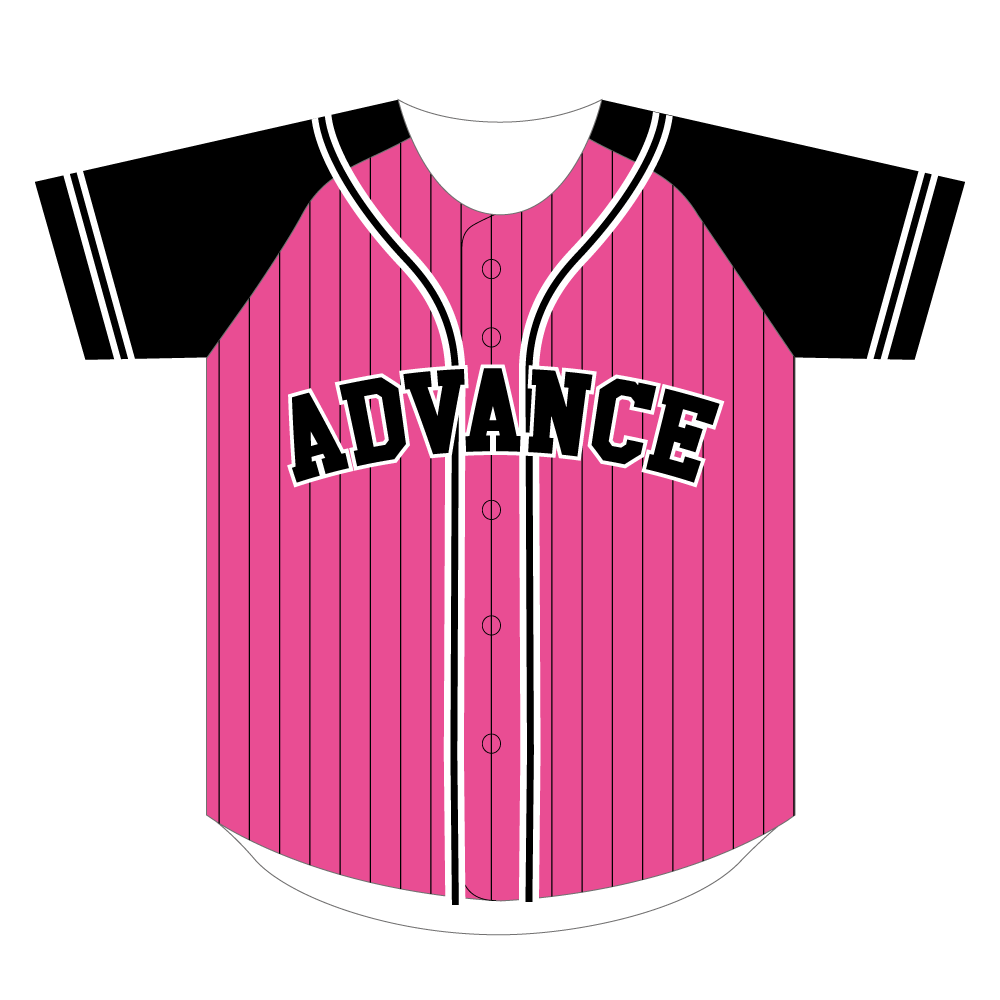 公式野球ユニフォーム ストライプ（ピンク×ブラック）