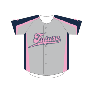 野球ユニフォーム Future（グレー×ネイビー×ピンク） 表