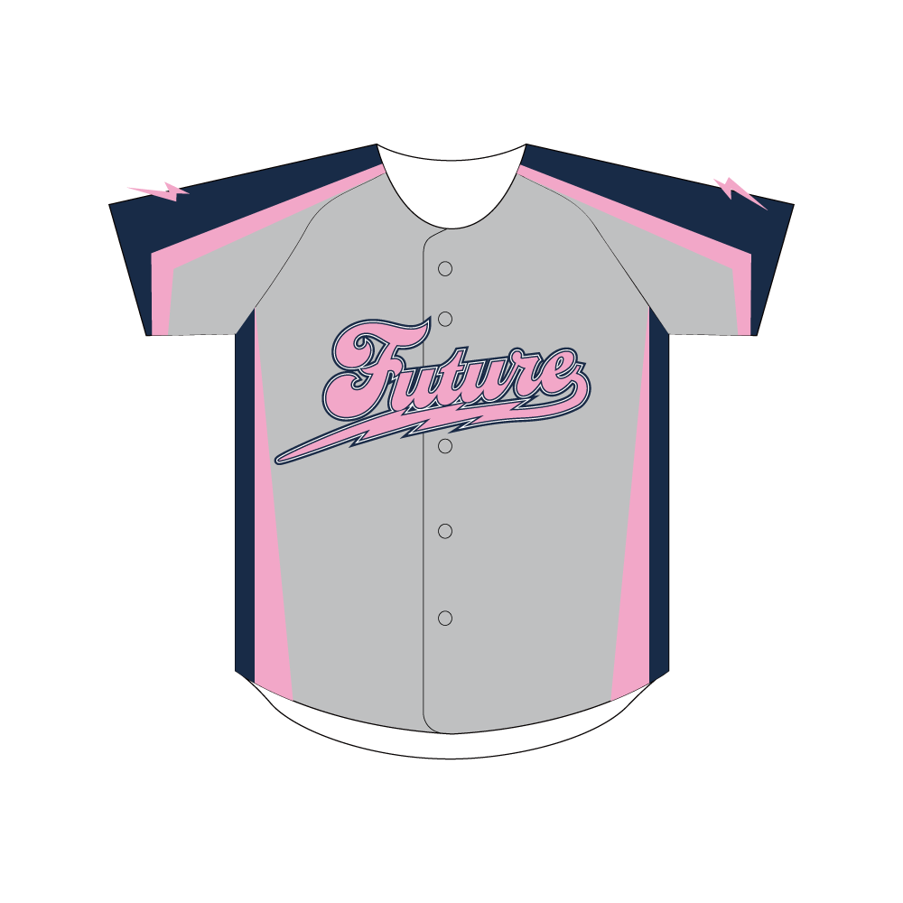 野球ユニフォーム Future（グレー×ネイビー×ピンク）