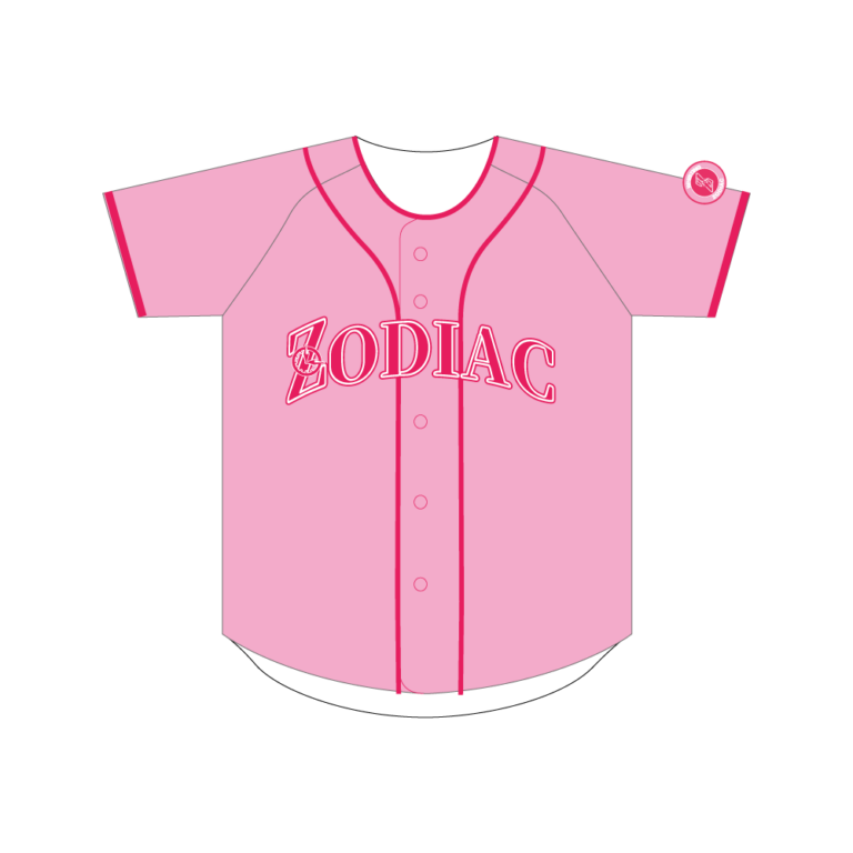 野球ユニフォーム ロゴアーチ（ピンク）
