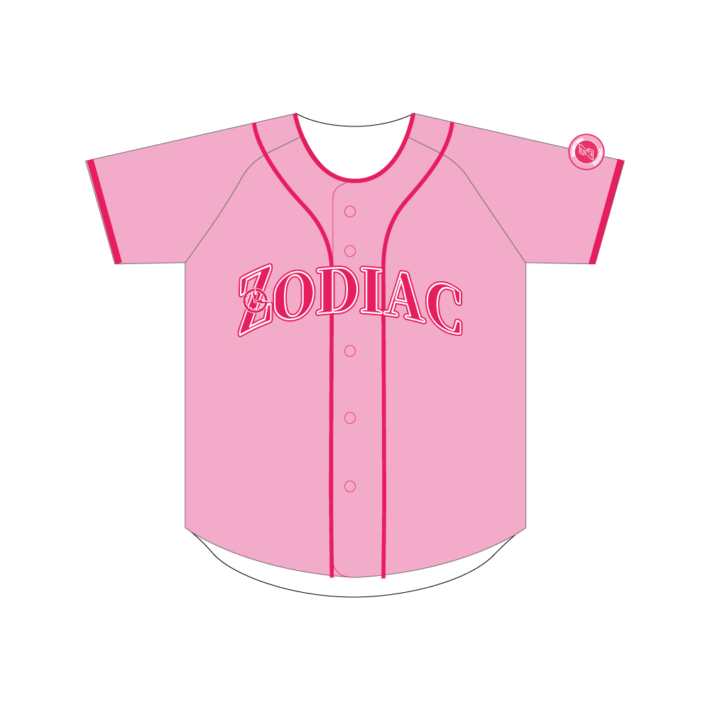 野球ユニフォーム ロゴアーチ（ピンク）