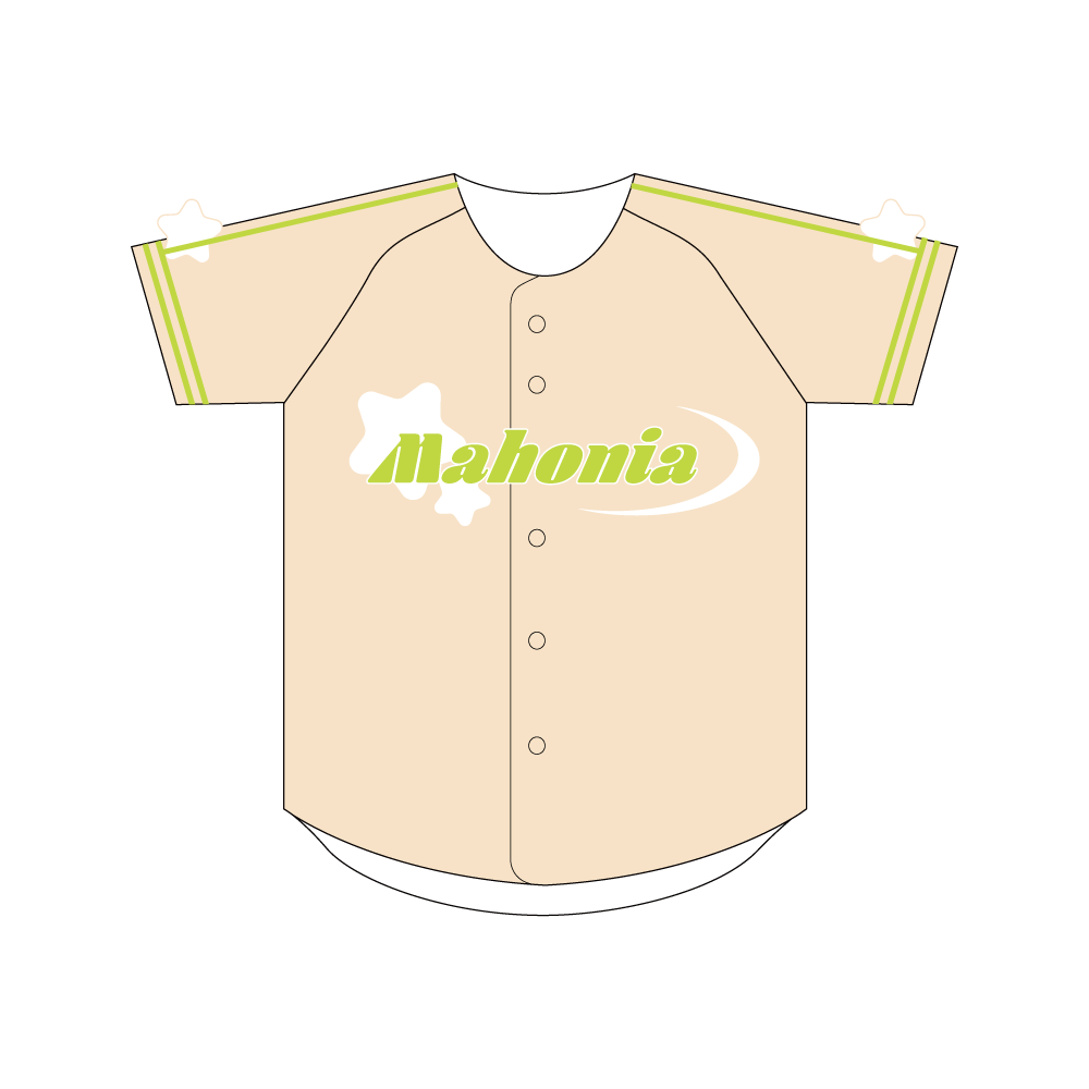 野球ユニフォーム Mahonia（アイボリー×ライム）