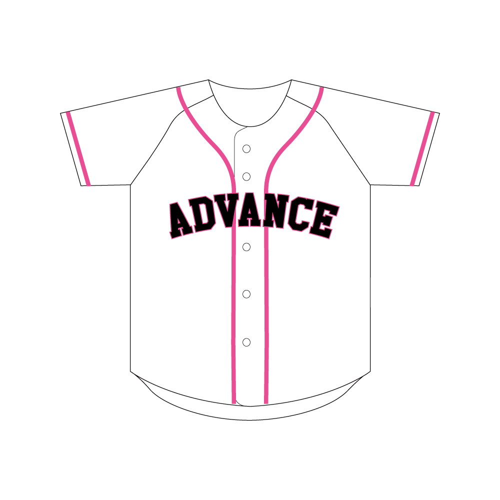 野球ユニフォーム シンプルライン（ピンク×ブラック）