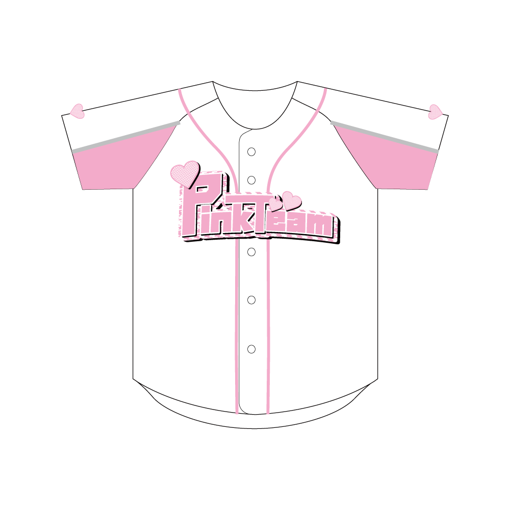 野球ユニフォーム チームロゴグラフィック（ピンク×グレー）