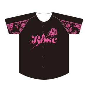 公式野球ユニフォーム ローズフラワー（ブラック×チャコール） 表