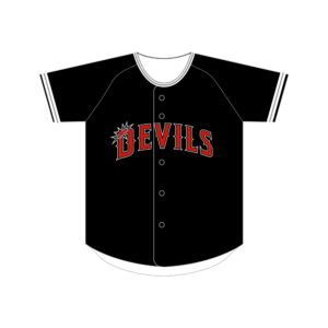 公式野球ユニフォーム デビルズロゴ（ブラック×レッド） 表 Illustrator通常書き出し修正版