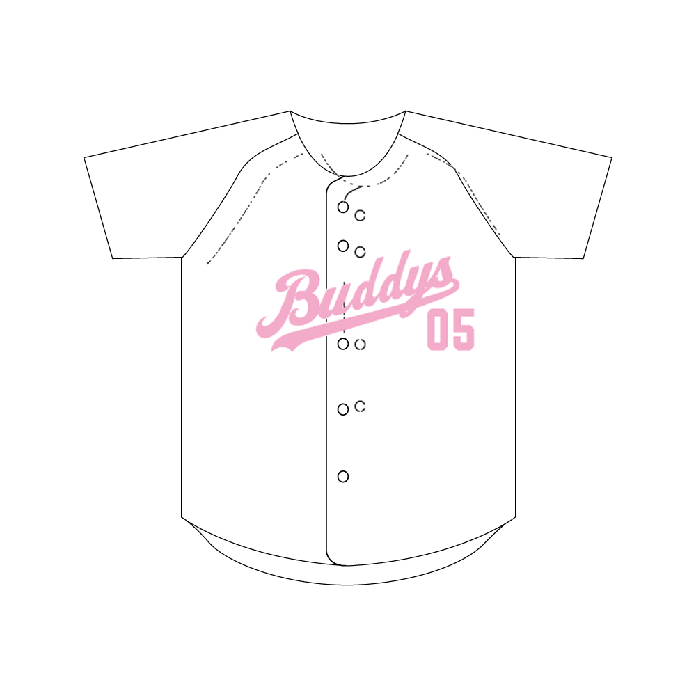 公式野球ユニフォーム スクリプトロゴ（ホワイト×ピンク）