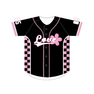 公式野球ユニフォーム シンプルライン（ピンク） 表 Illustrator通常書き出し修正版