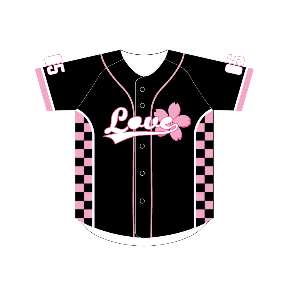 公式野球ユニフォーム シンプルライン（ピンク）