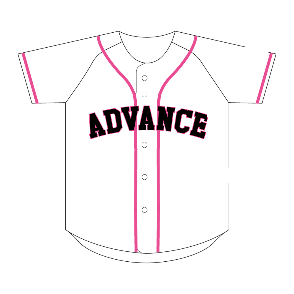 公式野球ユニフォーム シンプルライン（ピンク×ブラック）