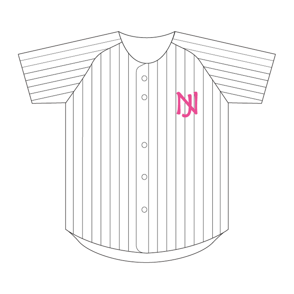 公式野球ユニフォーム ストライプ（ピンク×ブラック）