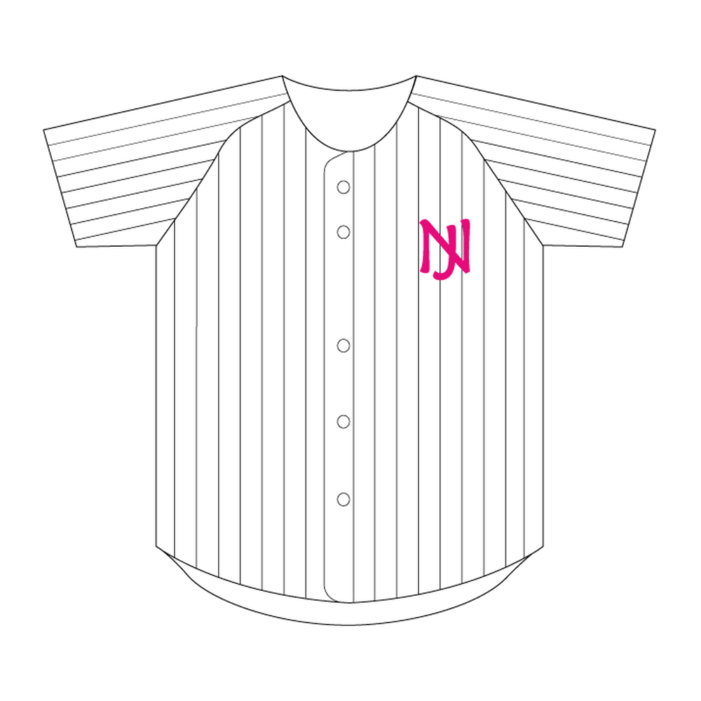 公式野球ユニフォーム ストライプ（ピンク×ブラック）